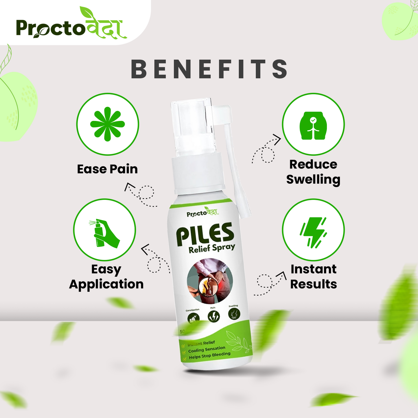 Proctoveda 100% Ayurvedic Piles Relief Spray - Instant Relief