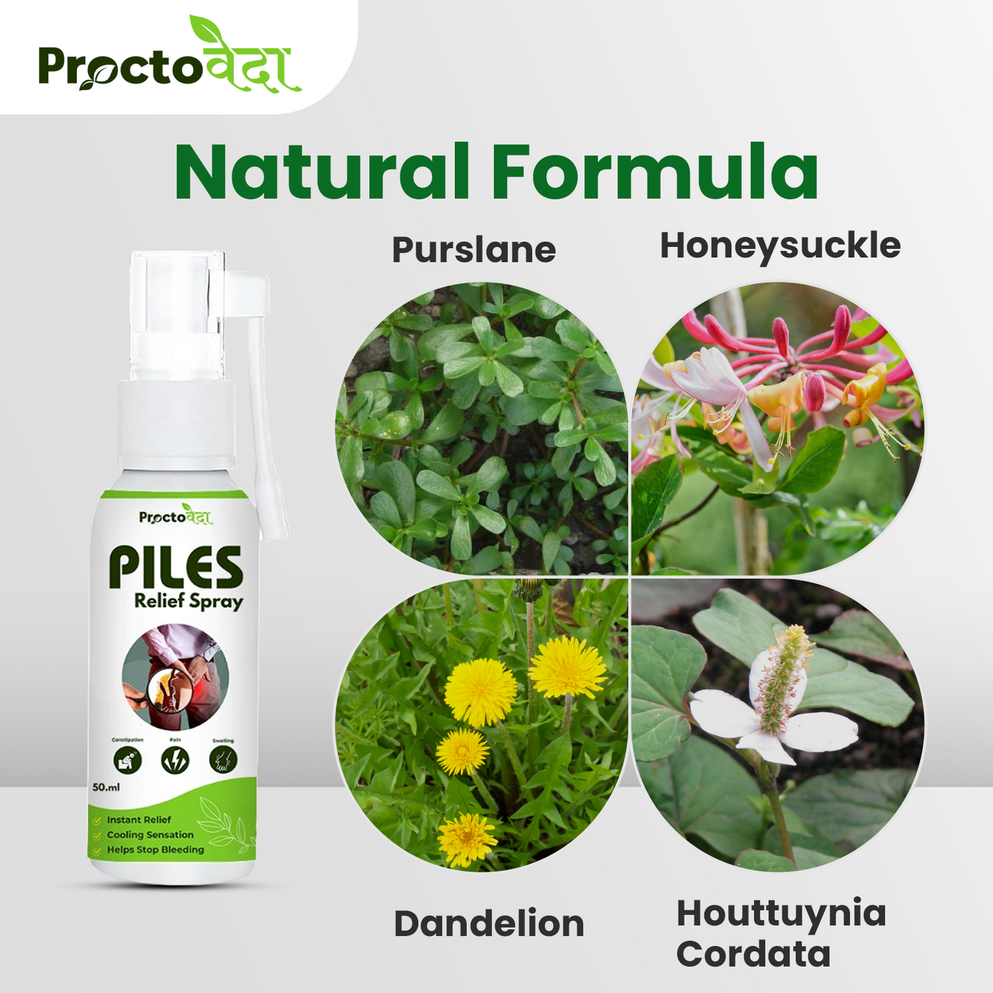 Proctoveda 100% Ayurvedic Piles Relief Spray - Instant Relief