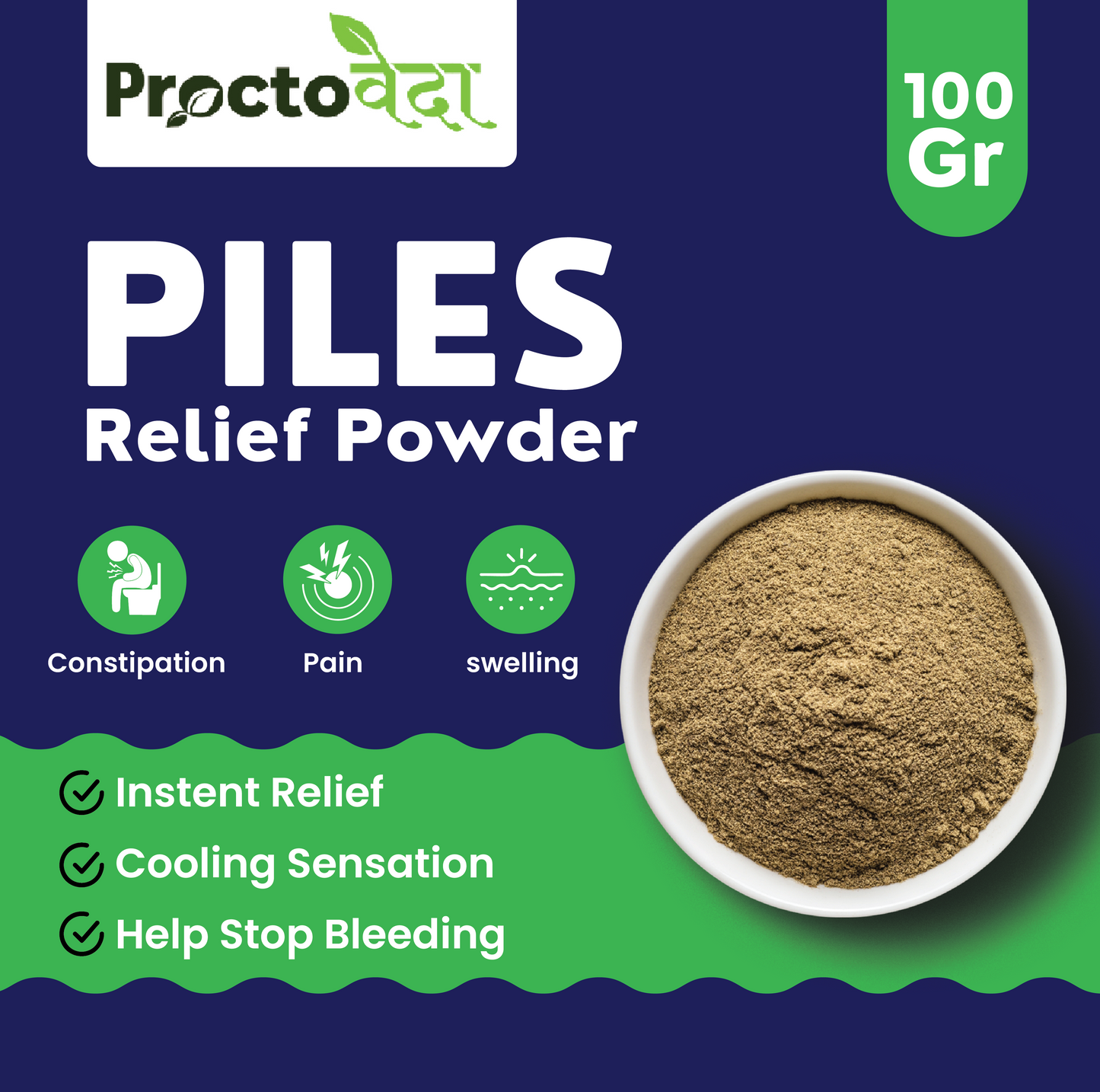 Piles Relief Powder - Natural Relief for Piles, Fissures & Fistula